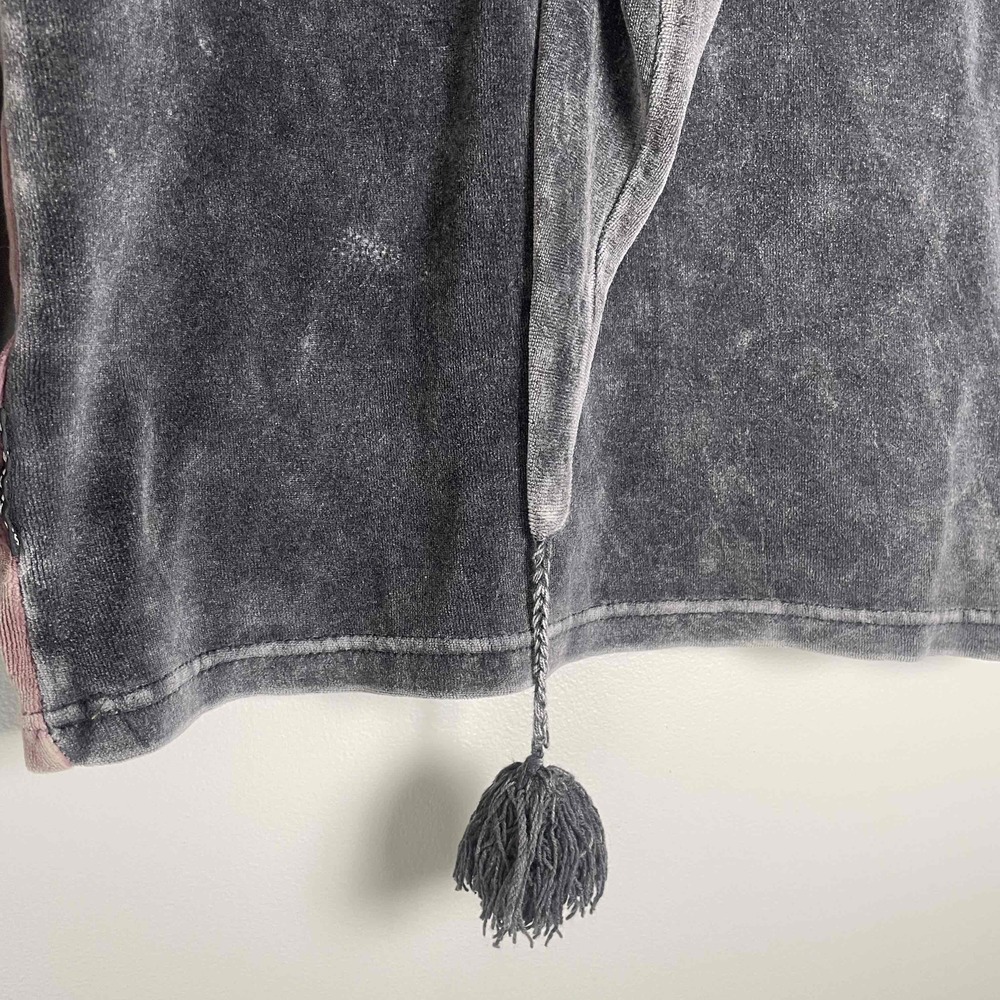 Himalayan Handmade Womens Velour Grandma Core Patchwork Floral Hooded Jacket M - Picture 9 of 10